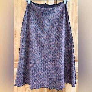 Haystacks Multi Colored Midi A-Line Skirt With Side Accent Gathering One Size